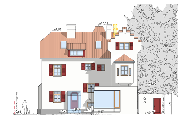 Ansicht von Norden (Garten)