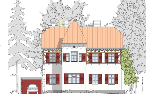 Ansicht von Süden (Straße)